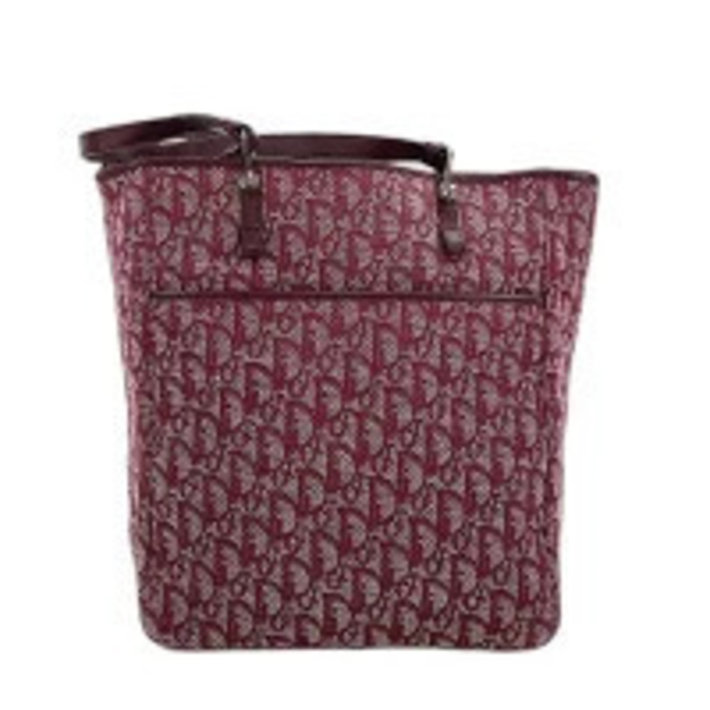 Christian Dior Trotter Tote Bag Canvas Wine Red